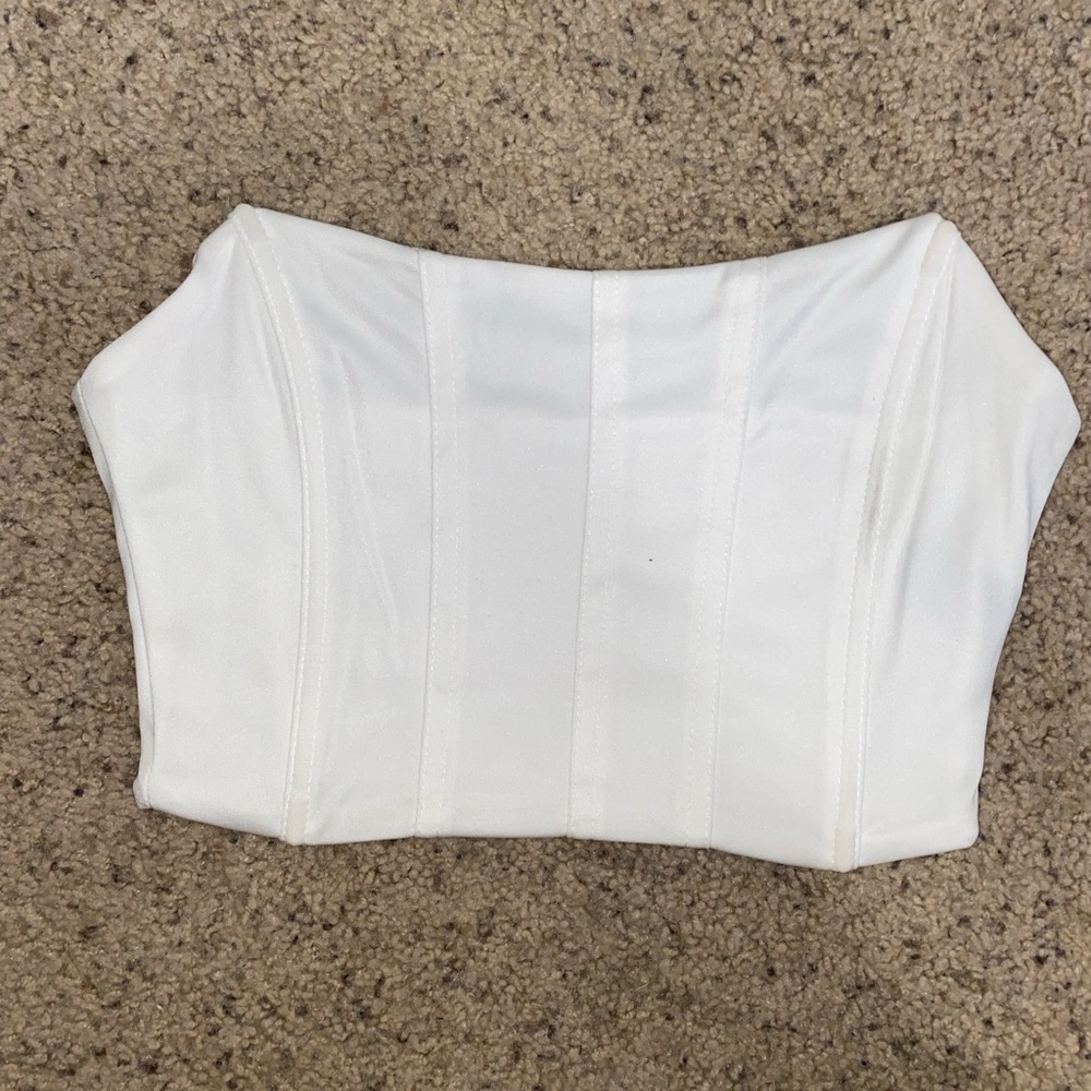 White Structured tube Top